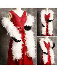 White Color Fluffy Thick Otriş Boa Feather 6 cm Width 180-200 cm Length