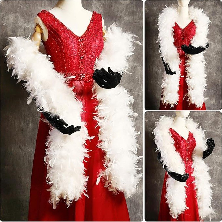 White Color Fluffy Thick Otriş Boa Feather 6 cm Width 180-200 cm Length White Color Fluffy Thick Otriş Boa Feather 6 cm Width 180-200 cm Length