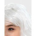 White Color Wavy Long Party Wig with Bangs