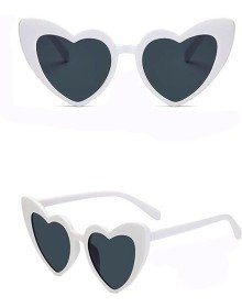 White Color Heart Bridal Wedding Glasses 15x5 cm
