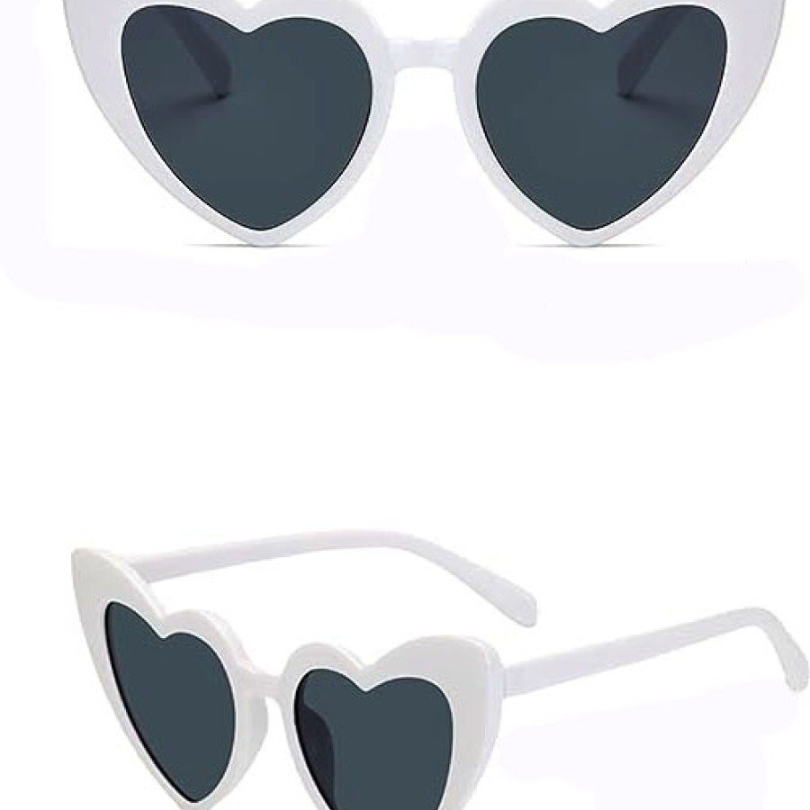 White Color Heart Bridal Wedding Glasses 15x5 cm White Color Heart Bridal Wedding Glasses 15x5 cm