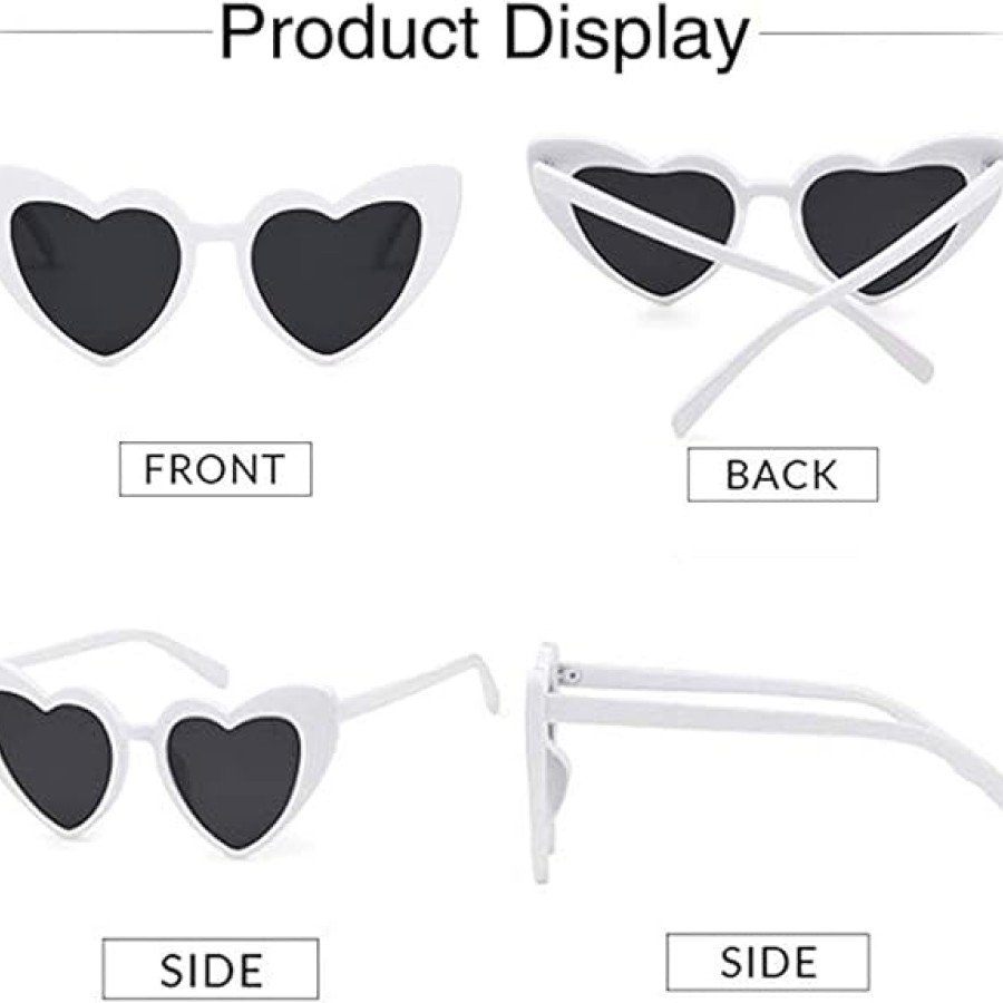 White Color Heart Bridal Wedding Glasses 15x5 cm White Color Heart Bridal Wedding Glasses 15x5 cm