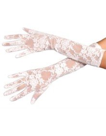 White Color Medium Size Lace Gloves