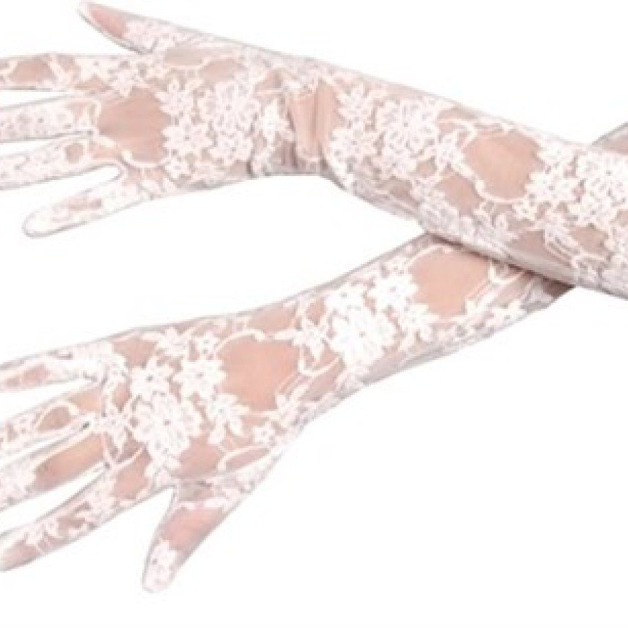 White Color Medium Size Lace Gloves