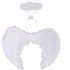 White Colored Feather Baby Angel Wing and Crown 30x45 cm
