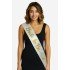 Handwritten Italic Gold Bride To Be Sash on White Satin 10 cm Width