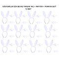 White Rabbit Costume Set – Crown, Bow Tie, Tail (Pack of 12)