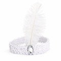 Retro Charleston Headband with White Feathers - 70-80-90 s Party Crown