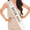 Gold on White with Great Bride To Be Written, Glittering, Sparkling Sash Belt 10 cm Width Gold on White with Great Bride To Be Written, Glittering, Sparkling Sash Belt 10 cm Width