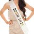 Gold on White with Great Bride To Be Written, Glittering, Sparkling Sash Belt 10 cm Width