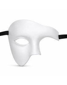 White Half Male Mask – Phantom Party & Prom Mask