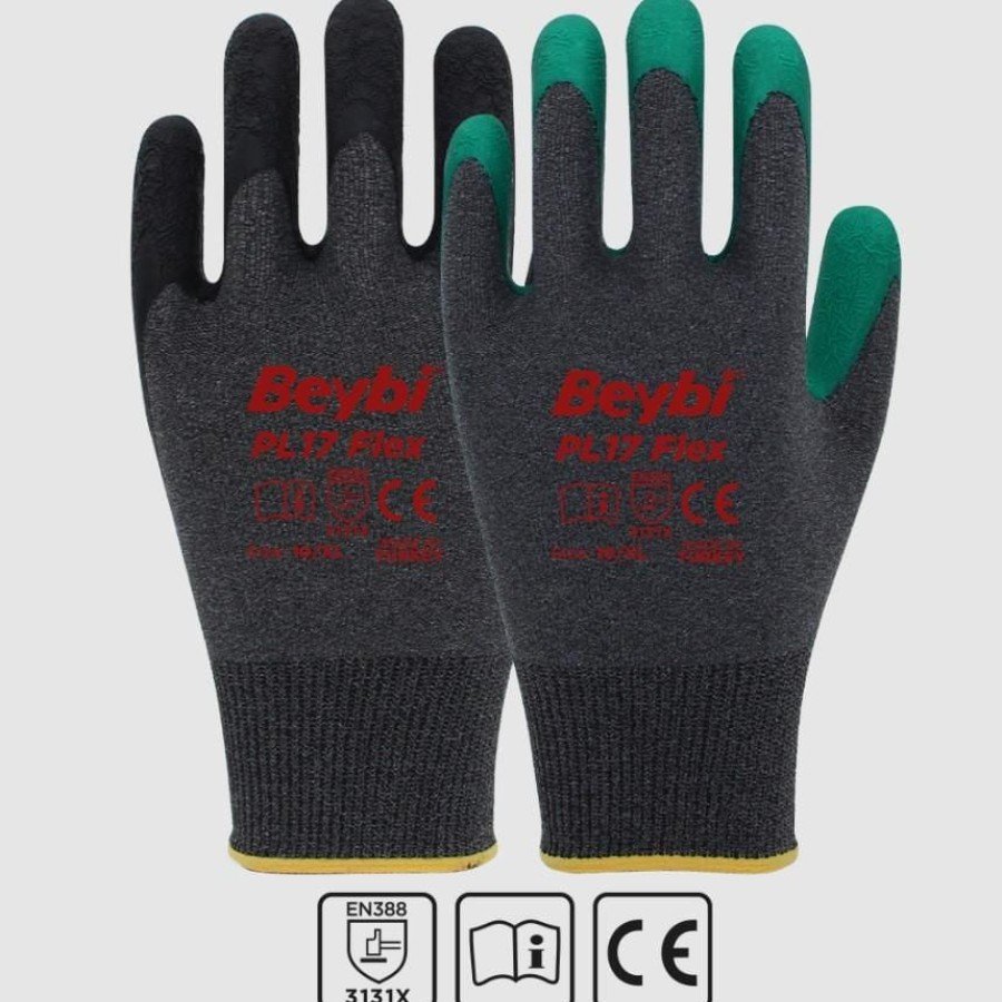 Beybi PL17 Flex Lycra Yarn Knitted Latex Glove NO:9