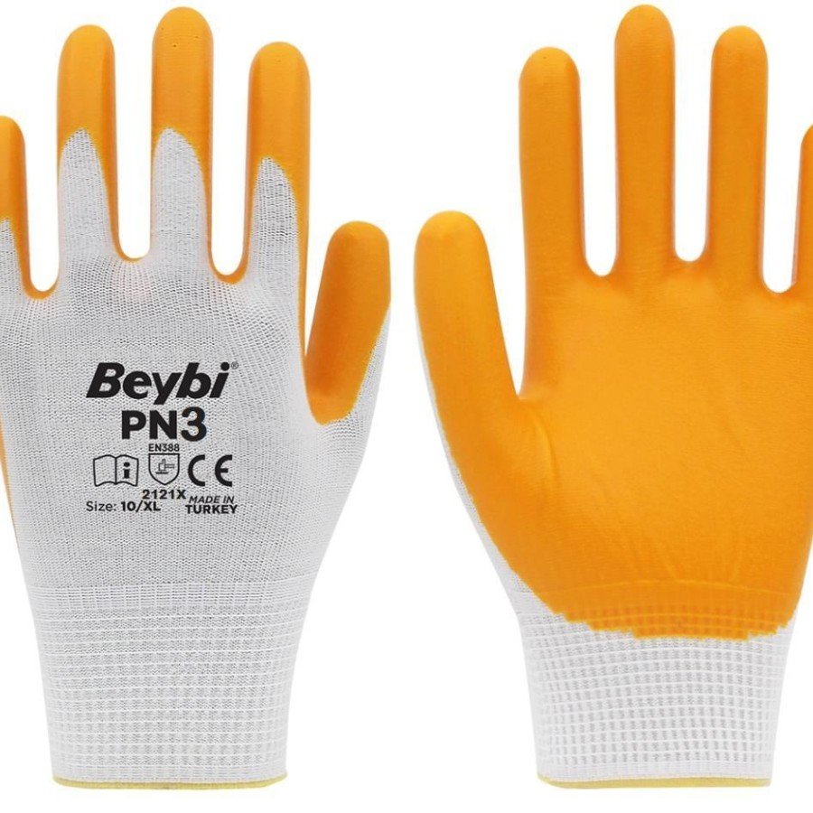 Beybi PN3 Nitrile Yellow Work Gloves No:9 1 Pair