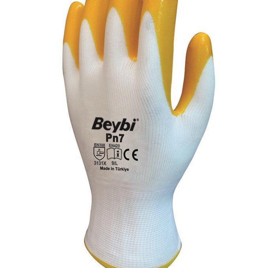 Beybi PN7 No:10 Yellow Nitrile Glove