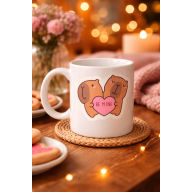 Be Mine Cute Teddy Bear Designed Porcelain Cup Model 43 – Love Themed Lover Cup – Special Day Gift