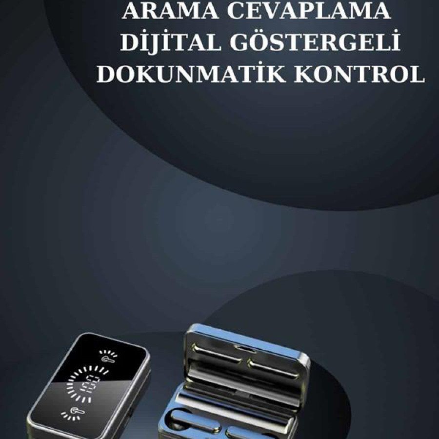 Amoled Screen Smart Watch with Bracelet and Wireless Bluetooth Headset with Digital Display ANC/ ENC
