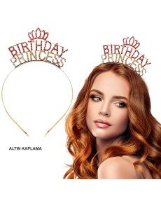 Birthday Princess Crystal Crown – Gold Plated