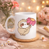 Porcelain Mug Designed with a Sloth Holding a Flower MODEL 107 – Cute Coffee Cup, Gift & Decorative Mug
