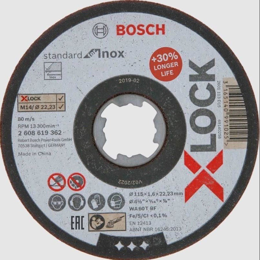 Bosch Xlock Inox Cutter 115X1X22,23 mm