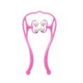 Neck Leg Foot Waist Massager Multifunctional Manual 4 Wheels - Pink