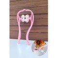 Neck Leg Foot Waist Massager Multifunctional Manual 4 Wheels - Pink