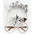 Bride To Be Written Crown and Bride To Be Written Glasses Set Silver Color