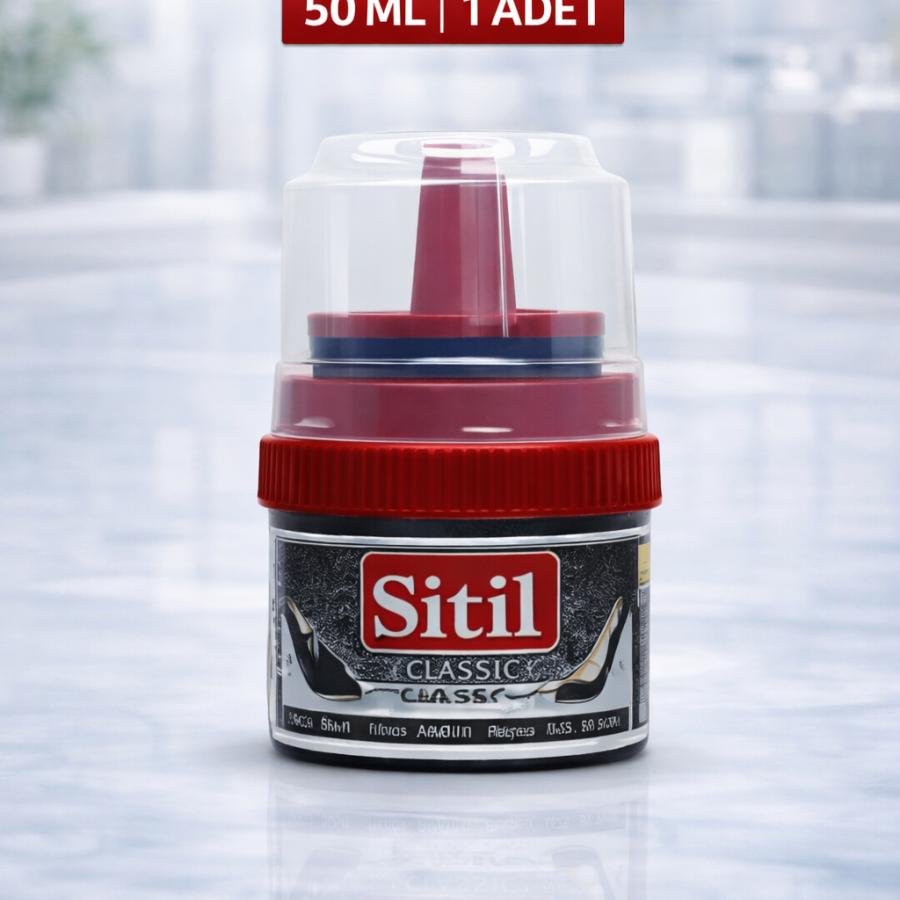 Sitil Classic Shoe Polish Black with Shine Sponge 1 Piece