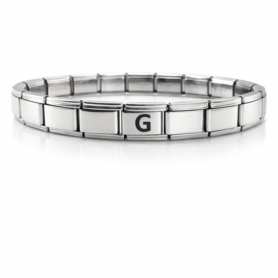 Steel Bracelet with Letter G G – Personalized Initial Bracelet – Stainless Steel Elegant Women s Bracelet