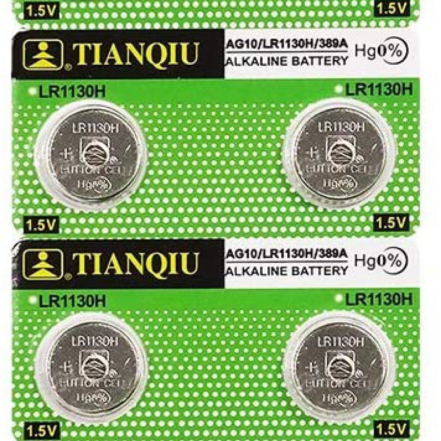 Button Battery - Clock Laser Calculator Battery 10 Pack AG10 - LR1130H - 389A -1.55V Button Battery - Clock Laser Calculator Battery 10 Pack AG10 - LR1130H - 389A -1.55V