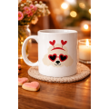Porcelain Mug Model 51 with Heart-Eyed Cute Poodle Design – Loving, Sweet and Fun Gift