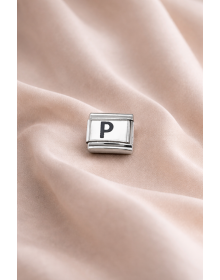 Nomination Compatible “P” Letter Charm – Steel Bracelet Module, Personalized Letter Accessory