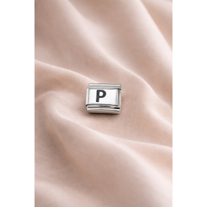 Nomination Compatible “P” Letter Charm – Steel Bracelet Module, Personalized Letter Accessory