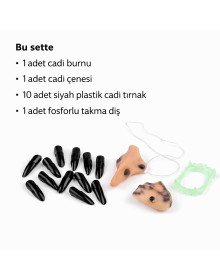 Witch Accessory Set – Nose, Jaw, Highlight Teeth and 10 Black Nails