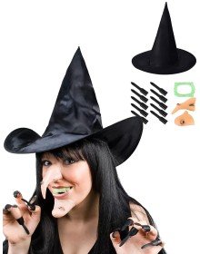 Witch Hat Witch Nails Witch Nose Witch Jaw Witch Teeth Set