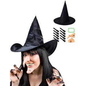 Witch Hat Witch Nails Witch Nose Witch Jaw Witch Teeth Set