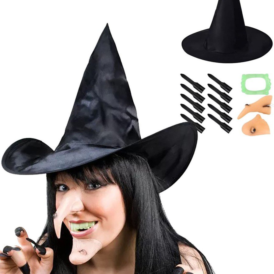 Witch Hat Witch Nails Witch Nose Witch Jaw Witch Teeth Set