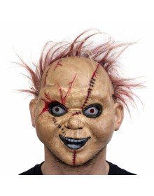 Çaki Horror Doll Mask – Plastic Face Mask with Hair