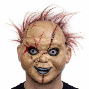 Çaki Horror Doll Mask – Plastic Face Mask with Hair