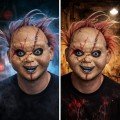 Çaki Horror Doll Mask – Plastic Face Mask with Hair