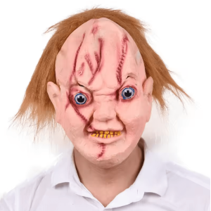 Caki Mask Brown Hair Latex Meat Chucky Caki Mask