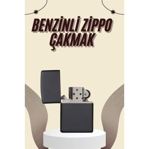 Lighter Bright Black Gasoline Lighter Pocket Size Refillable