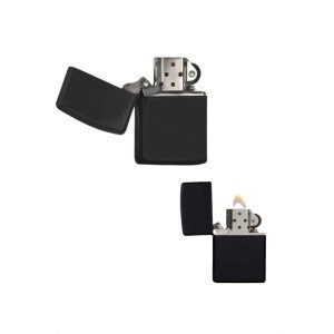 Lighter Bright Black Gasoline Lighter Pocket Size Refillable