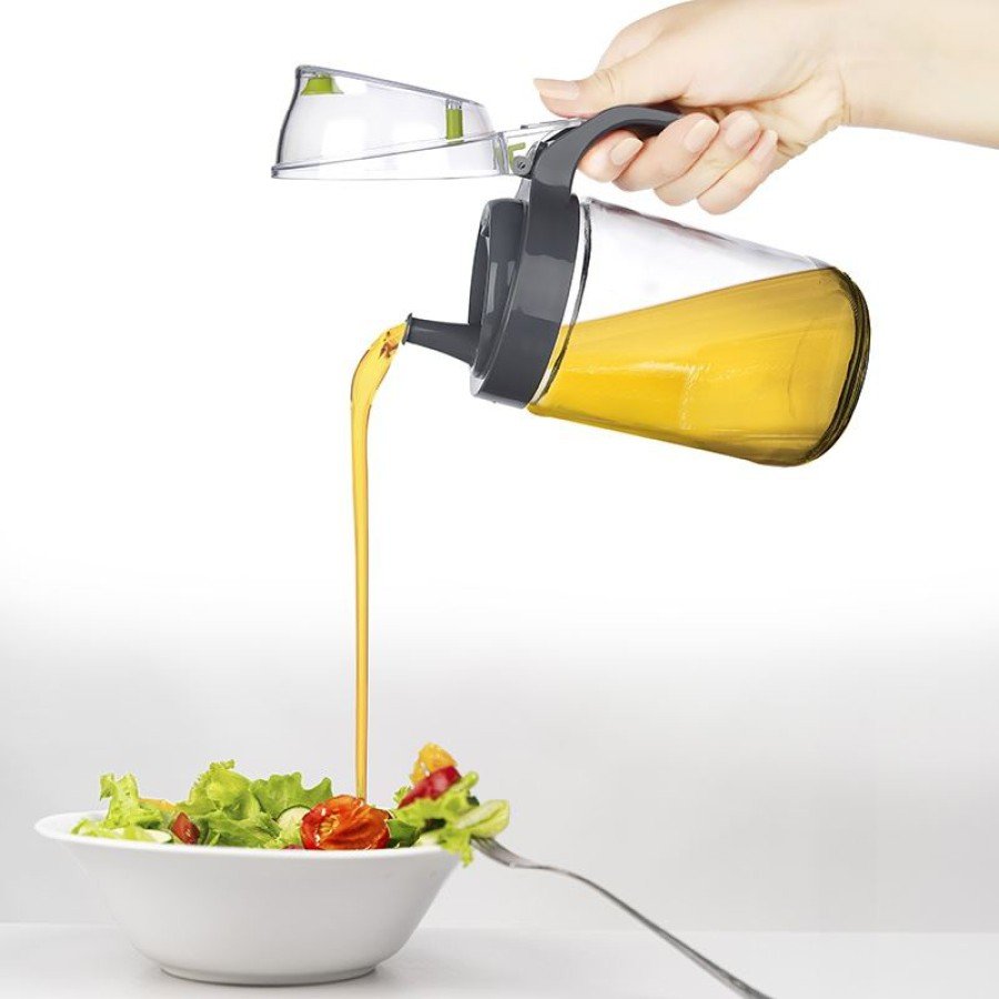 Glass Oil Pot - Vinegar Sauce Bowl with Handle 660ML