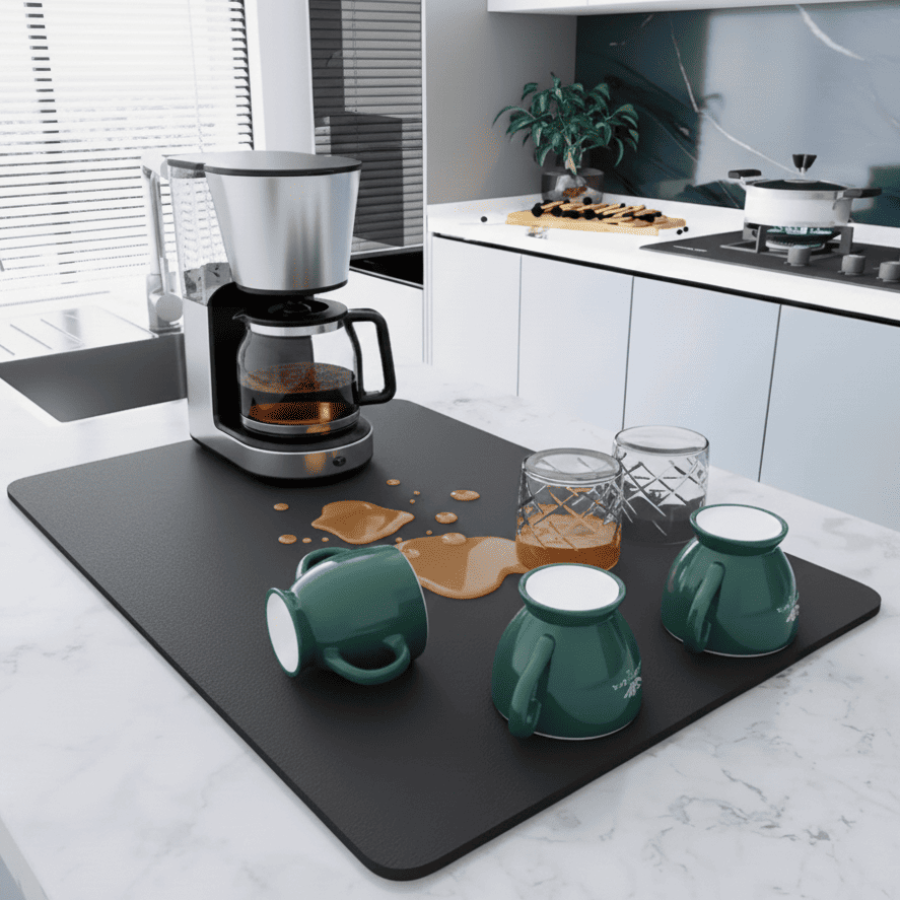 Tea Machine Mat Water Absorbent Non-Slip Base Counter Protector Drying Mat