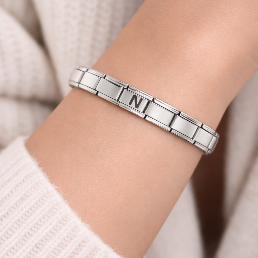 N Letter Steel Bracelet – Personalized Initial Bracelet – Stainless Steel Elegant Bracelet N Letter Steel Bracelet – Personalized Initial Bracelet – Stainless Steel Elegant Bracelet
