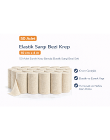 Elastic Bandage Crepe 10 cm x 4 m 50 Pieces Flexible Crepe Bandage Elastic Bandage Set