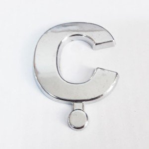 Cemax Letter O 3.75 cm Chrome Adhesive