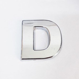 Cemax Letter D 3.75 cm Chrome Adhesive