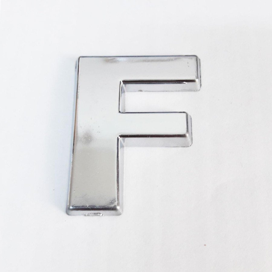 Cemax Letter F 3.75 cm Chrome Adhesive