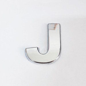 Cemax Letter J 3.75 cm Chrome Adhesive
